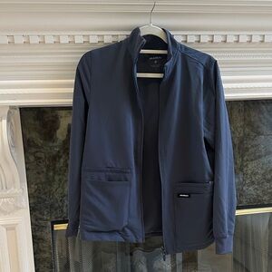 JAANUU Charcoal Grey scrub jacket, size small